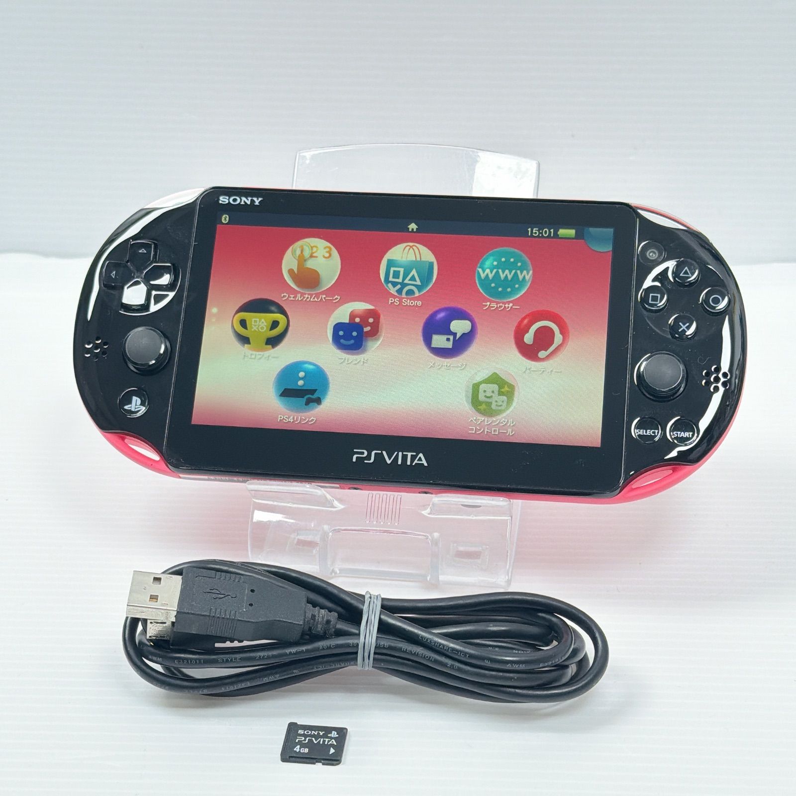 美品 PSVITA PCH 2000 ピンクブラック 純正4GBメモリーカード付き 
