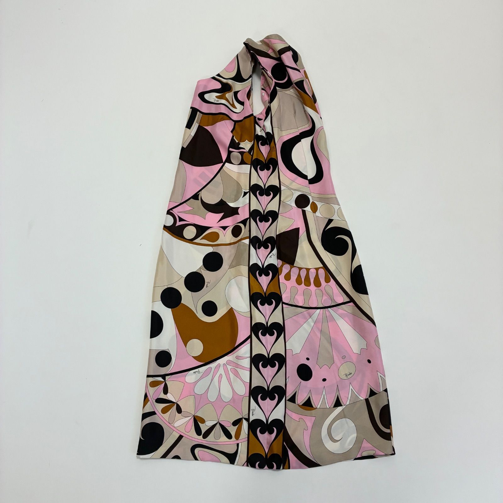Emilio Pucci エミリオプッチ☆シルクノースリーブワンピース プッチ総