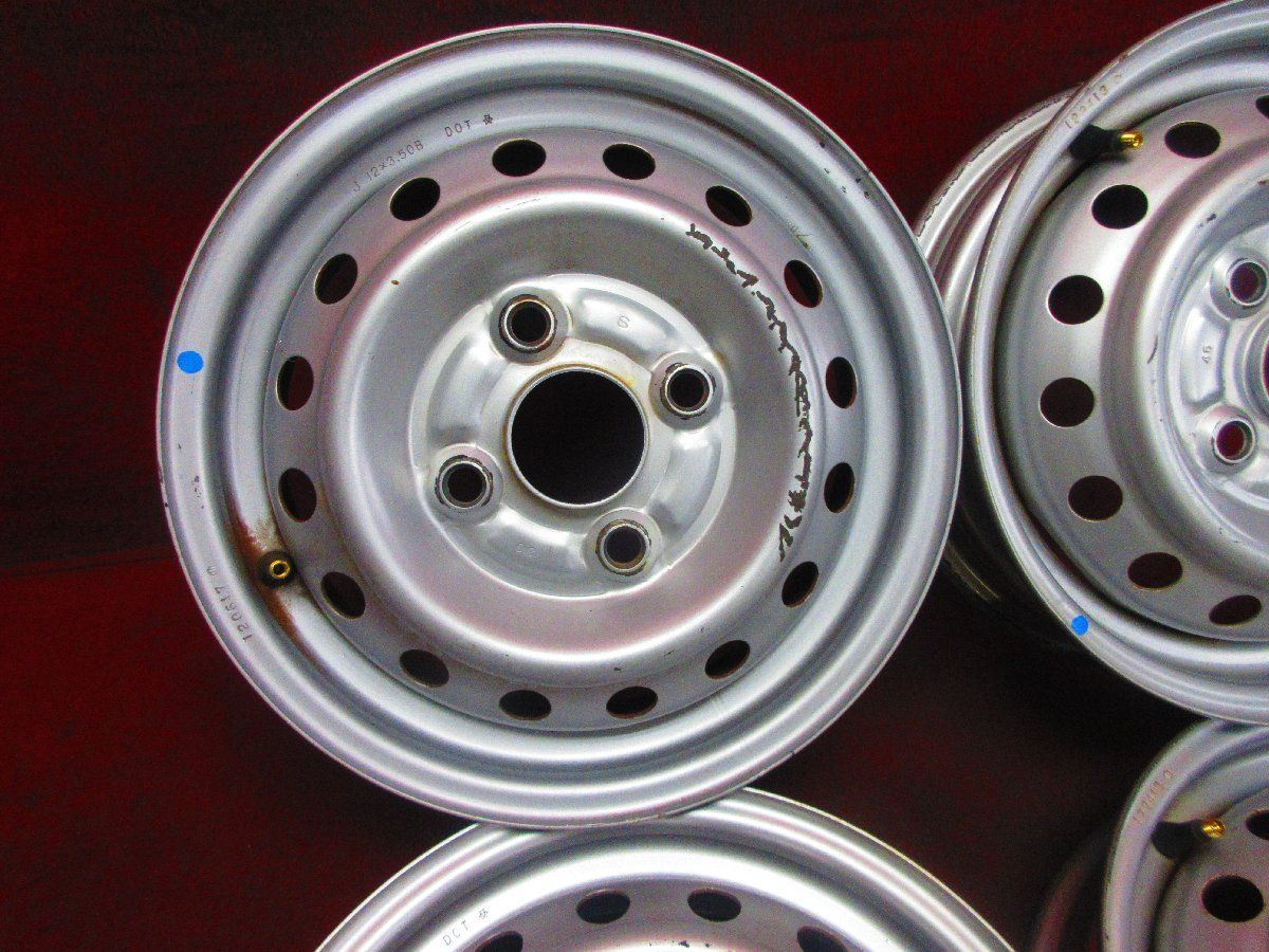 送料無料，定番 スズキ純正 スチール ホイール 4本 12×3.50B 4穴100