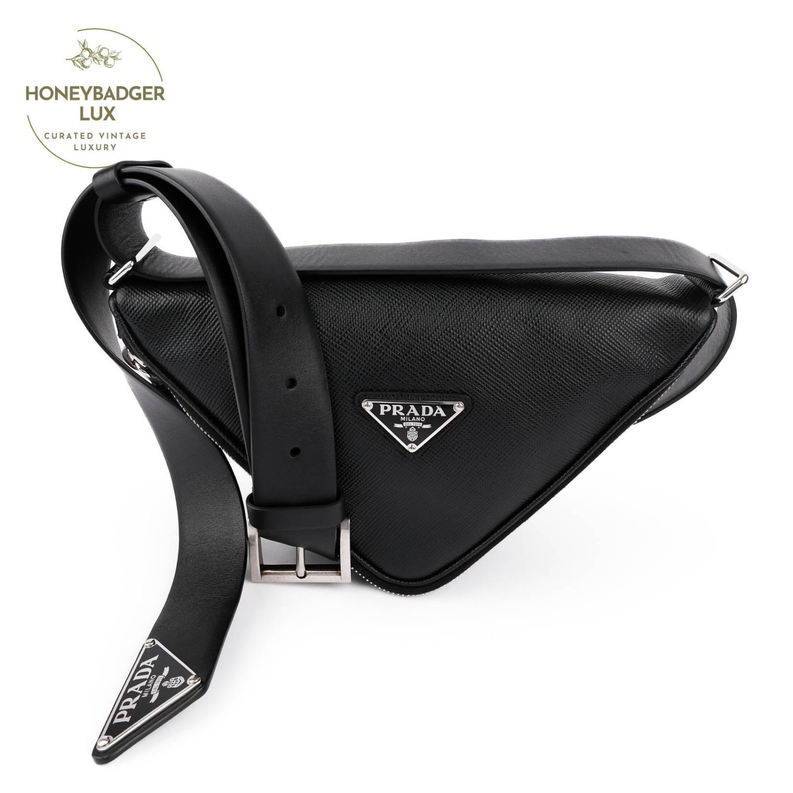 PRADA プラダ レザー ブラック ユニセックス ショルダーバッグ 