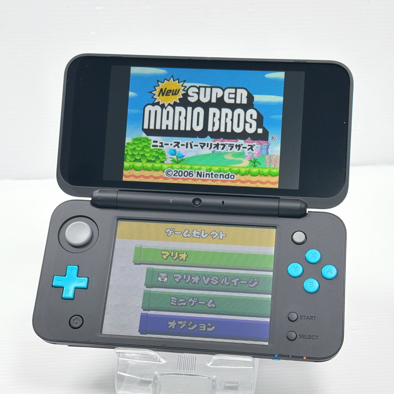 極美品 new ニンテンドー 2DSLL ブラックターコイズ 遊べるセット 動作