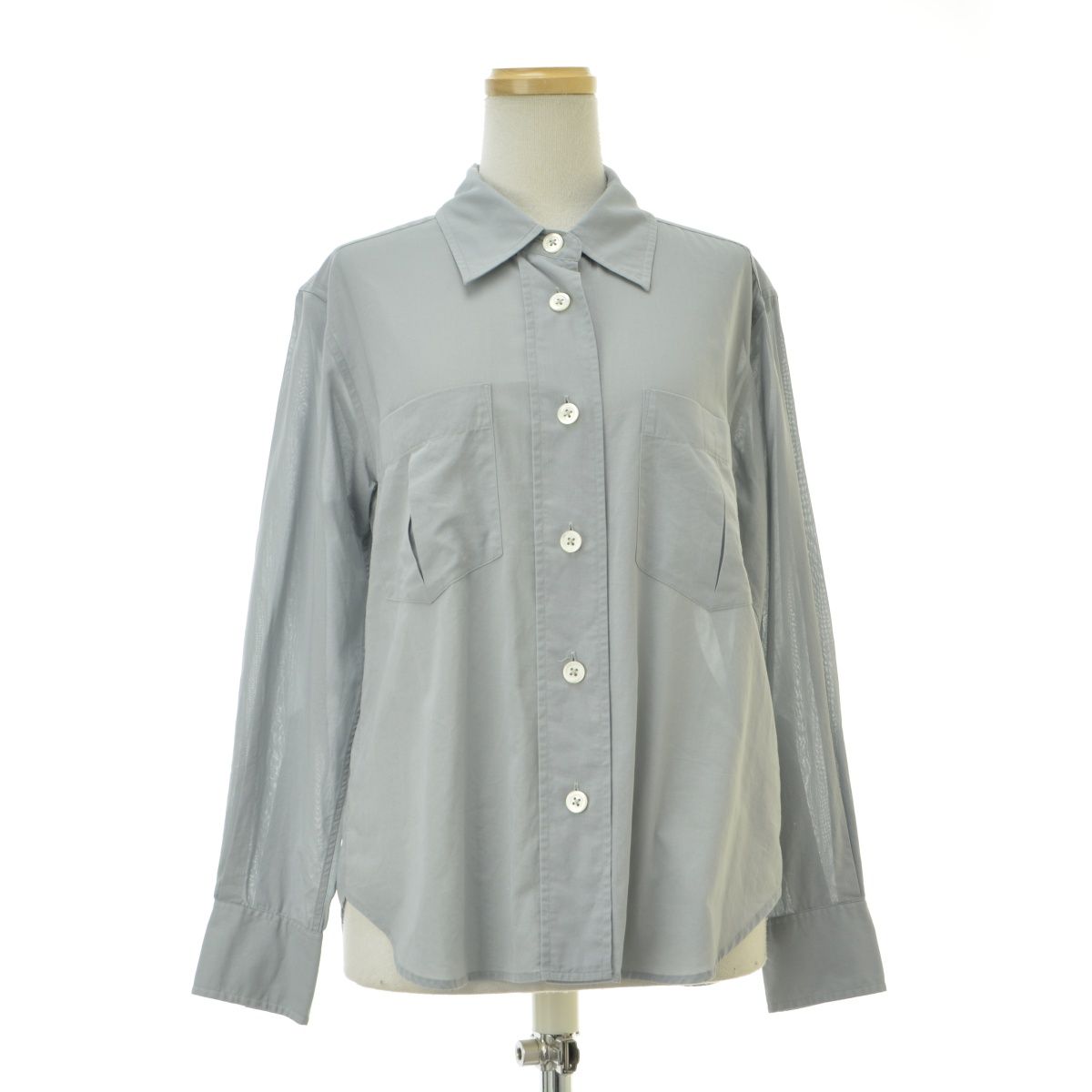 MARGARETHOWELL】23SS 578-3153016 COTTON VOILE長袖シャツ MARGARET 