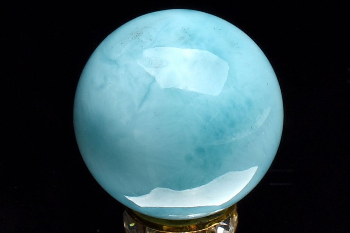 1点物】大珠◇三大ヒーリング ラリマー 18mm 丸玉(台座付き) スフィア 
