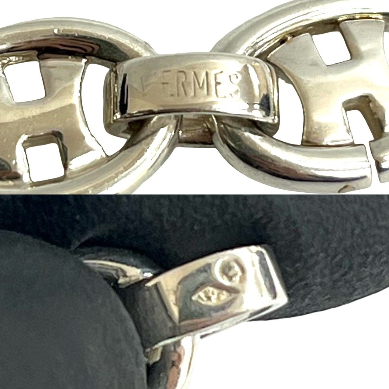 極 美品 希少品 HERMES エルメス Hロゴ ブレスレット シルバー925