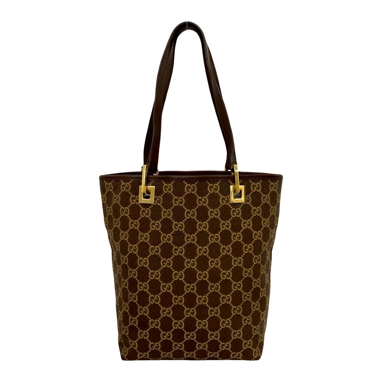 極 美品 GUCCI グッチ GG 柄 キャンバス レザー 本革 ハンドバッグ