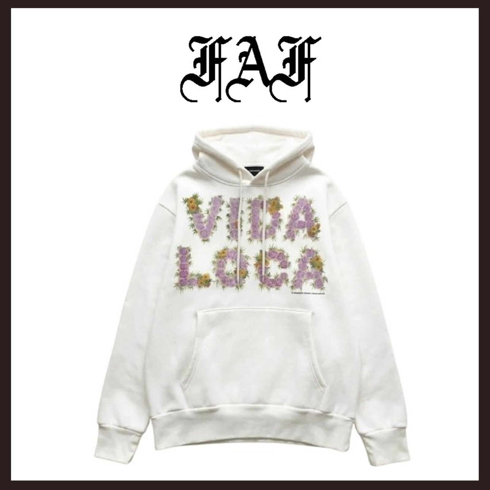 訳有 未使用 フェイクアスフラワーズ VIDA LOCA パーカー ホワイトXL 訳有り 未使用 FAF(フェイクアスフラワーズ) VIDA LOCA パーカー XL