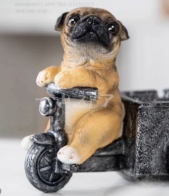 犬 収納ボックス 小物入れドッグ 卓上収納 置物 パグ 雑貨収納 かご