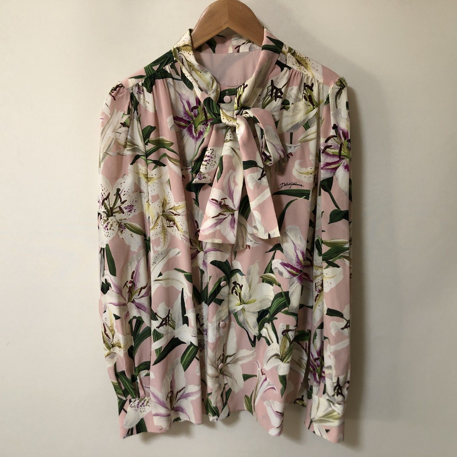 BM111 DOLCE&GABBANA ドルチェ&ガッバーナ ピンク シルク ボータイ 