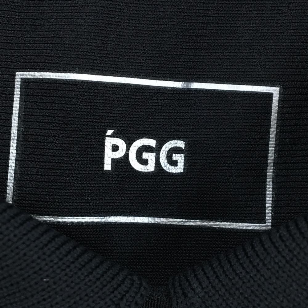 超美品】PGGパーリーゲイツ 半袖ポロワンピース 黒×白 織生地 ドロー