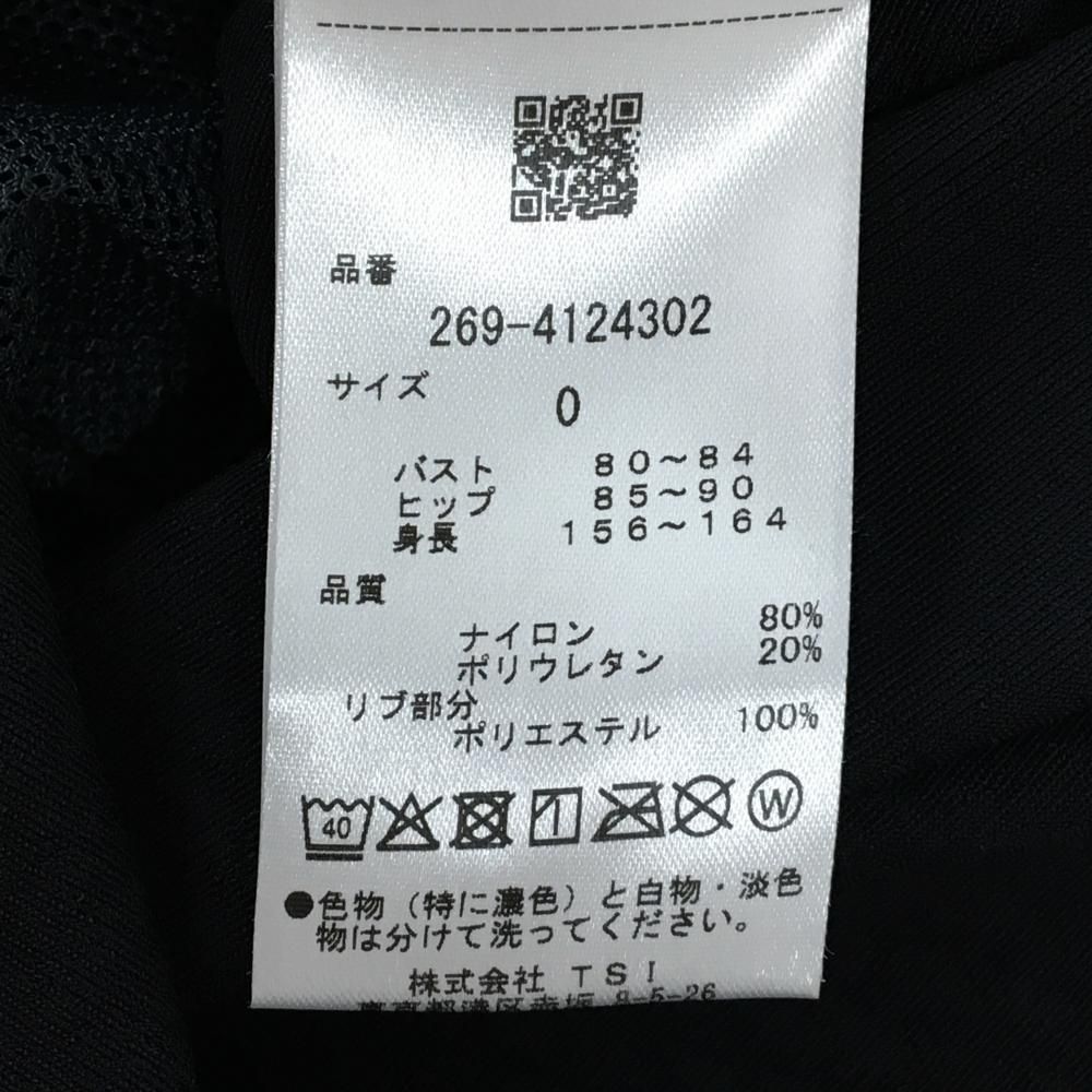 超美品】PGGパーリーゲイツ 半袖ポロワンピース 黒×白 織生地 ドロー