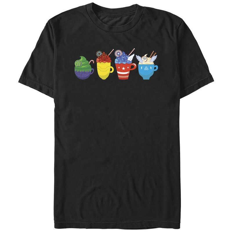 marvel マーベル メンズ トップス Tシャツ グラフィック Mens Marvel Avengers Christmas Hot Cocoa Graphic Tee Black ブラック ボックスロゴ tシャツの通販