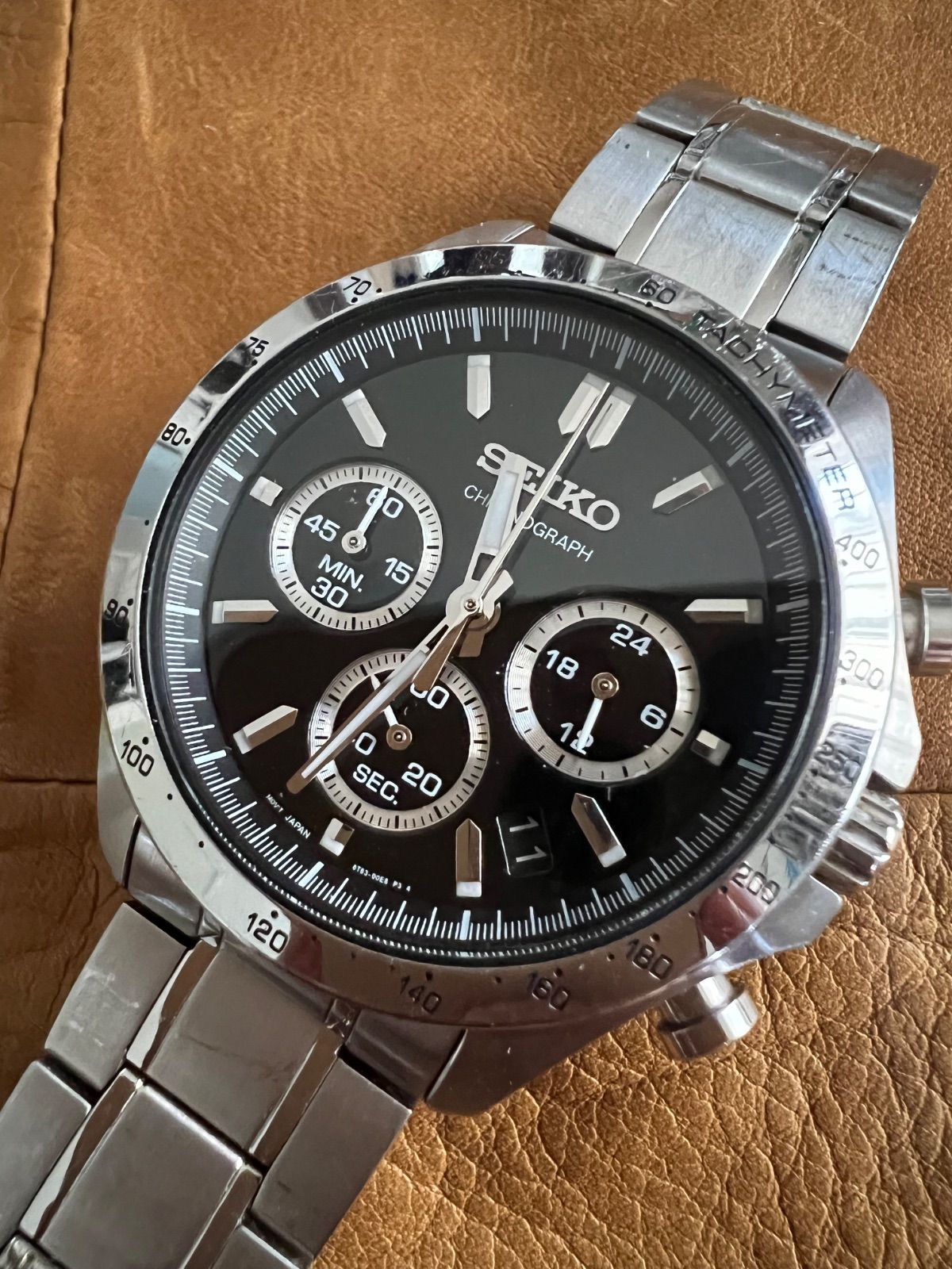 SEIKO クロノグラフ 8T63-00D0 メンズ腕時計 箱付 コマ付 美品