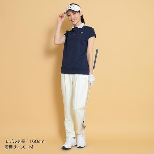 新品 [キャロウェイ] レディース フレンチスリーブ ポロシャツ (吸汗速乾性・裏クール) / ゴルフ / C25134208 1120_ネイビー L 商品の説明ご覧いただきありが…