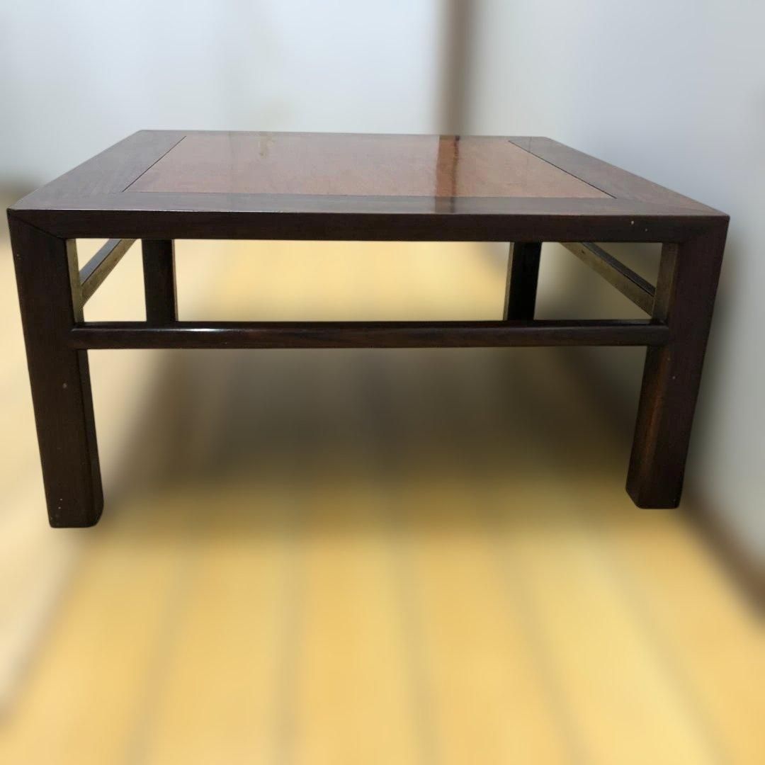 昭和十七年 検印あり 無垢材 座卓 ローテーブル 正方形 和家具 古家具
