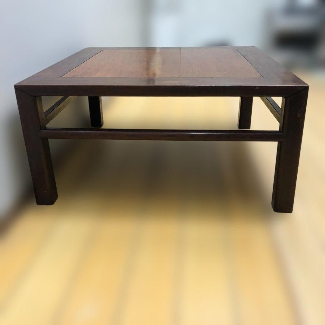 昭和十七年 検印あり 無垢材 座卓 ローテーブル 正方形 和家具 古家具