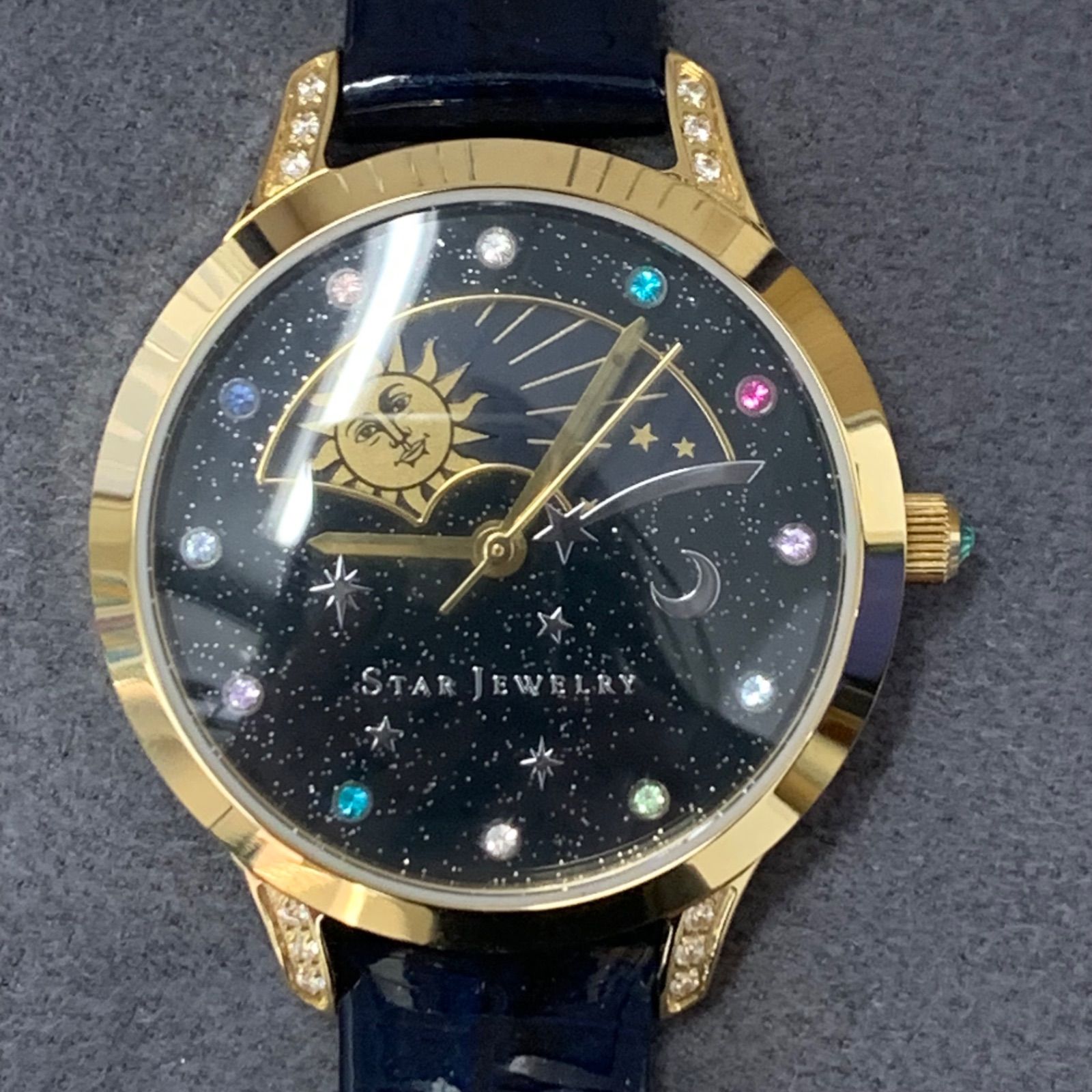 美品 スタージュエリー 腕時計 QZ ムーンフェイズ レディース A229