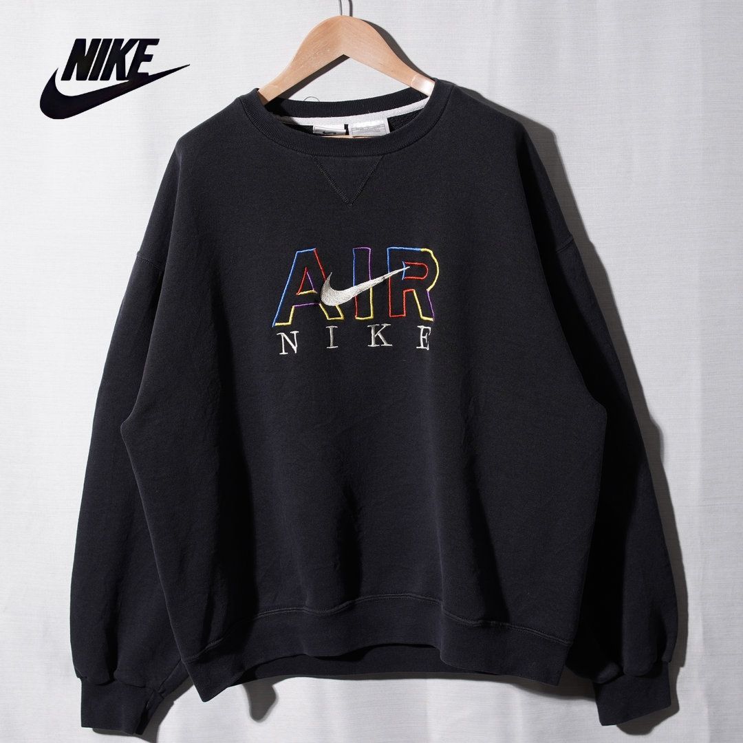 90s USA製 銀タグ ナイキ NIKE スウェット XL 相当 表記 M ブラック 