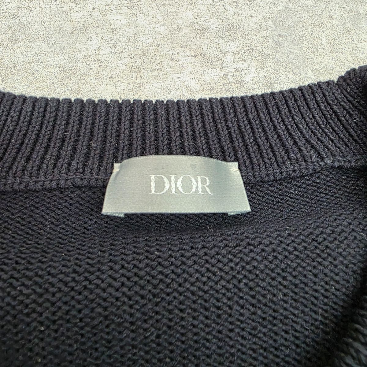 美品 Dior ディオール オブリーク サイドライン コットンニット クルー 