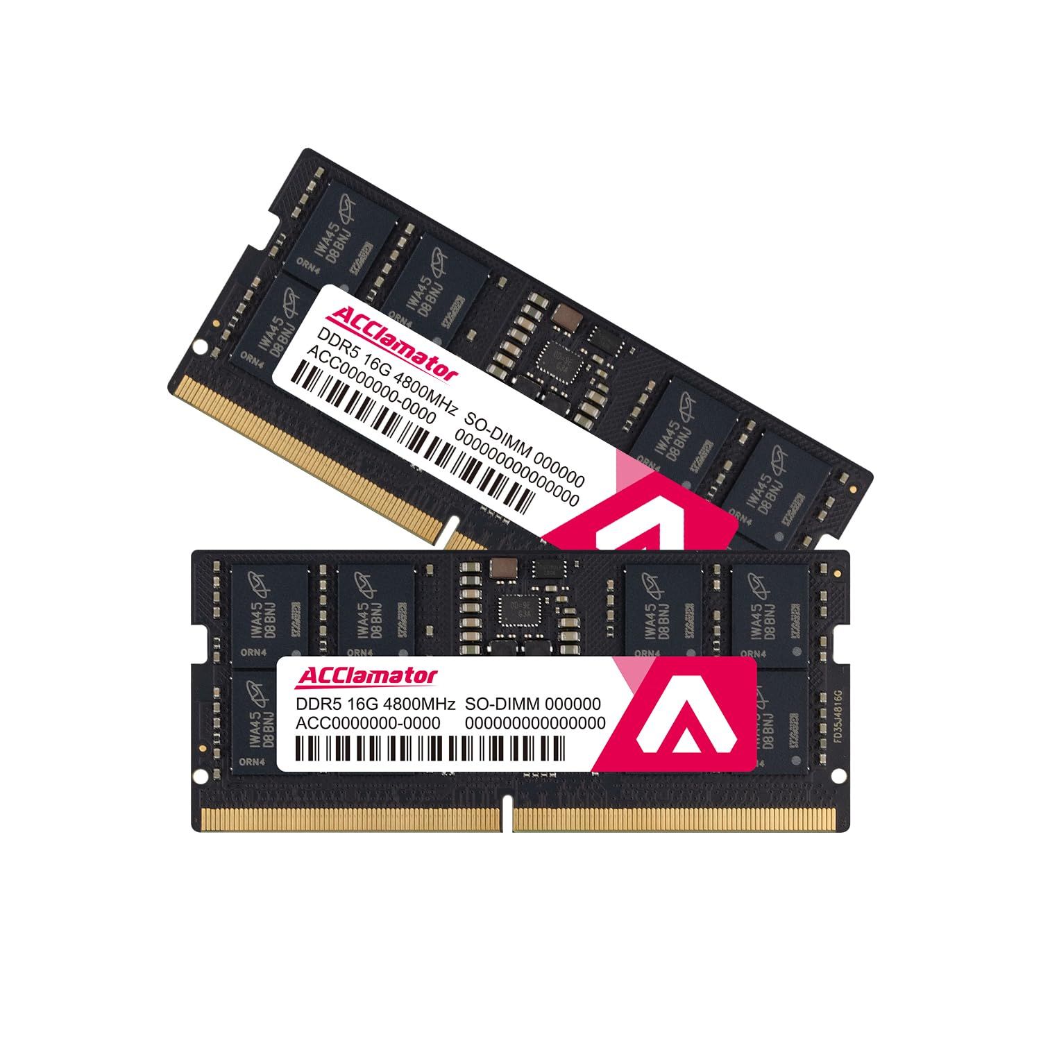 DDR5 32GB (16GBx2) 4800MHz ノートPC用メモリ (PC5-38400) CL40 1.1V