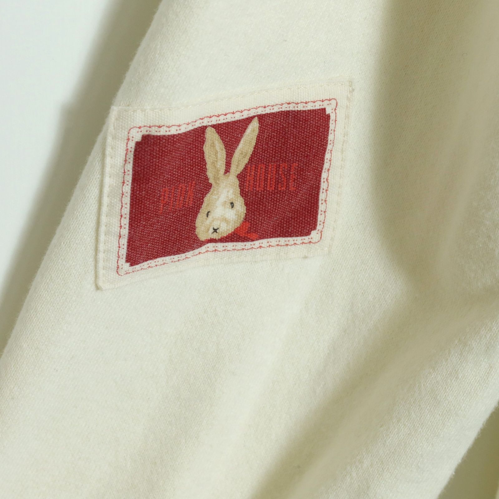 ピンクハウス★うさぎの刺繍がキュート♪ロゴプリント ギンガムチェック パーカーサイズ3(M) ホワイト系 z18659 ピンクハウス☆うさぎの刺繍がキュート♪ロゴプリント ギンガム