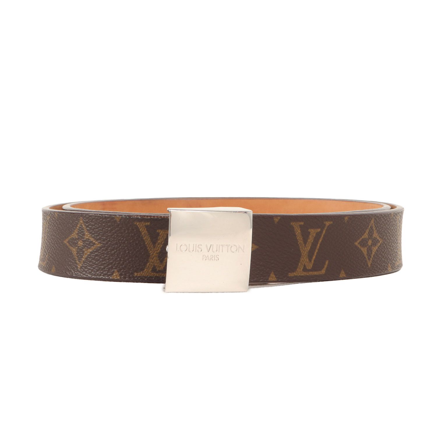 LOUIS VUITTON ルイヴィトン ベルト / モノグラム サンチュール キャレ (M6801) / ブラウン / ブランド ファッション アイテム 小物【メンズ】【中古】 LOUIS VUITTON ルイヴィトン ベルト / モノグラム サンチュール キャレ