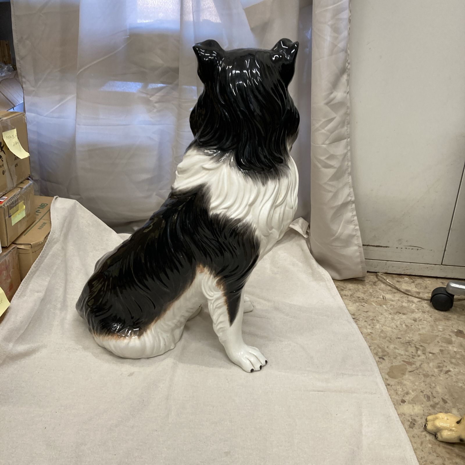コリー 大きな犬の置物 インテリア 陶器 イタリア製 高さ70cm - メルカリ
