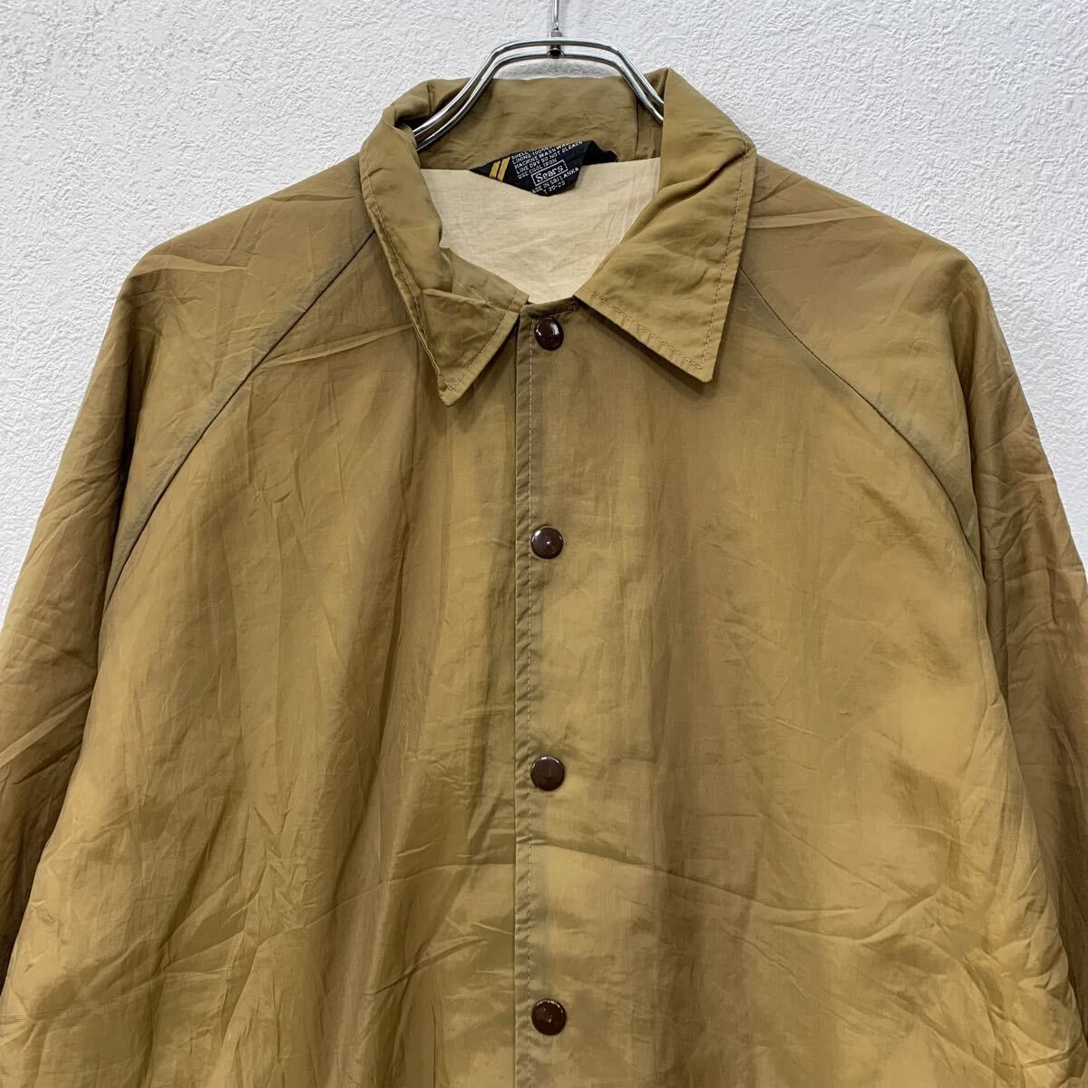 70s Sears コーチジャケット L ライトブラウン シアーズ スナップ 
