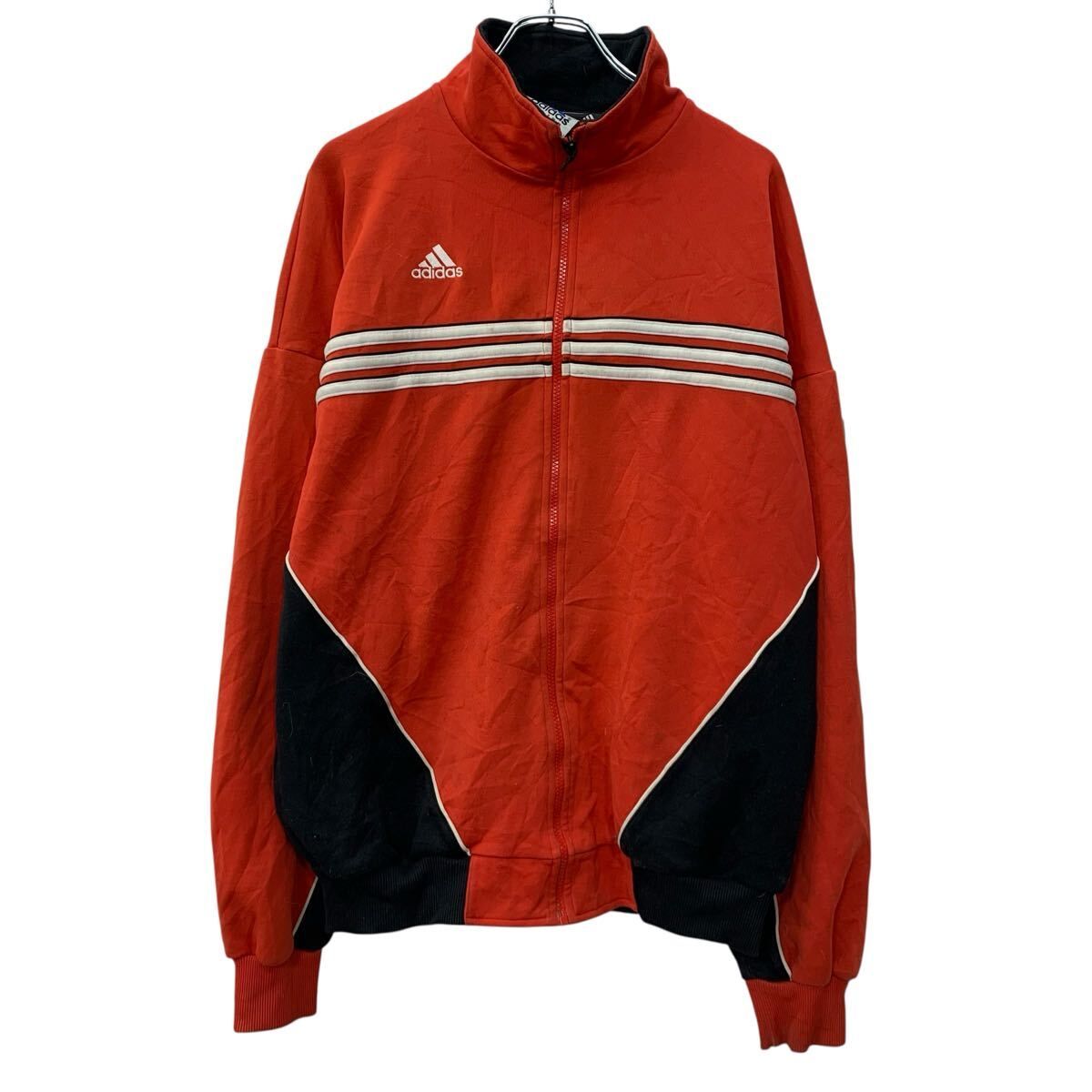 adidas 90sレッド ジャージ USA製 90s adidas ロゴジャージ XL レッド アディダス ジップアップ 90年代