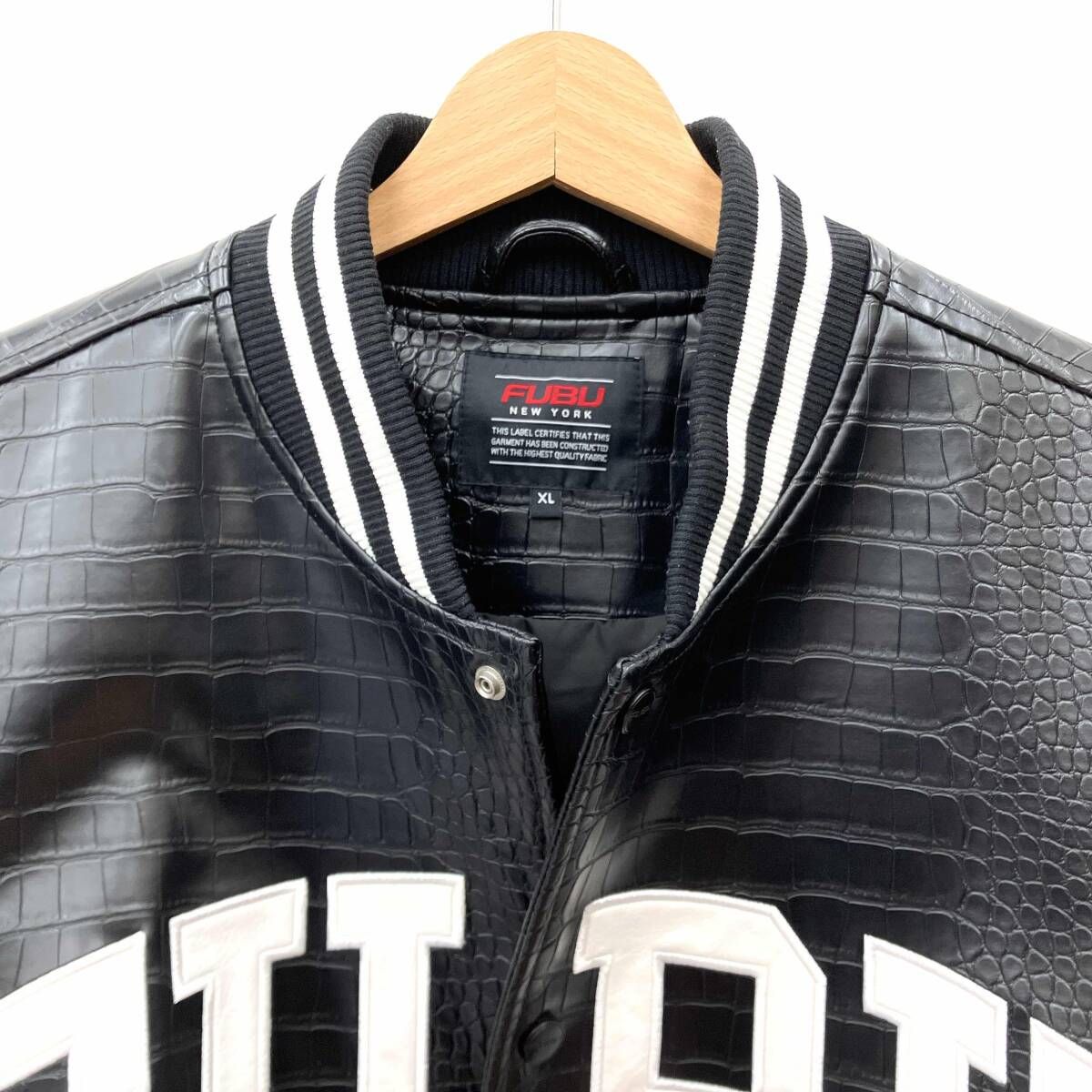 FUBU フブ PYTHON FAUX LEATHER VARITY JACKET パイソンフェイクレザー 