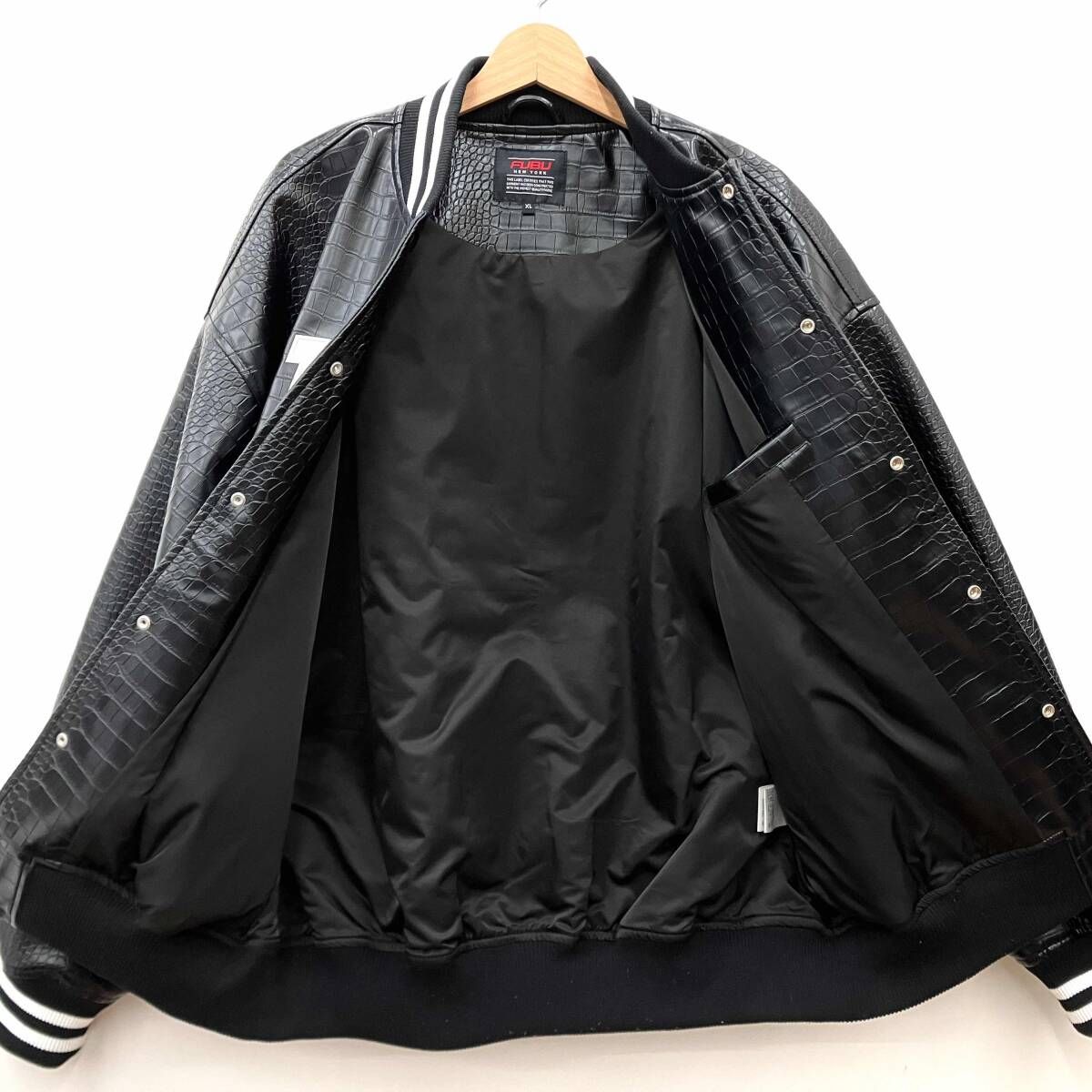 FUBU フブ PYTHON FAUX LEATHER VARITY JACKET パイソンフェイクレザー 