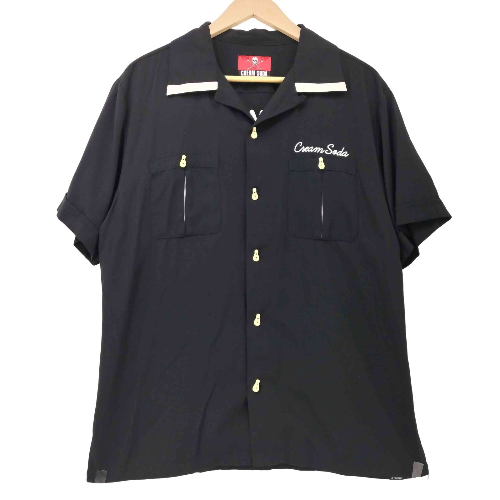 Cream Soda Cream Soda Skull Bowling Shirt Men's JPN: L