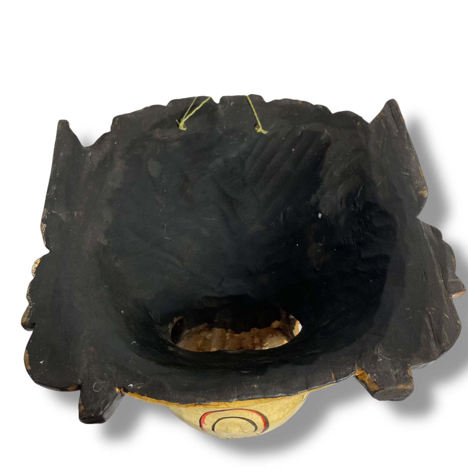 美品】聖獣 バロン 木彫り お面 バリ島 厄除け 魔除け 壁掛け 彫刻