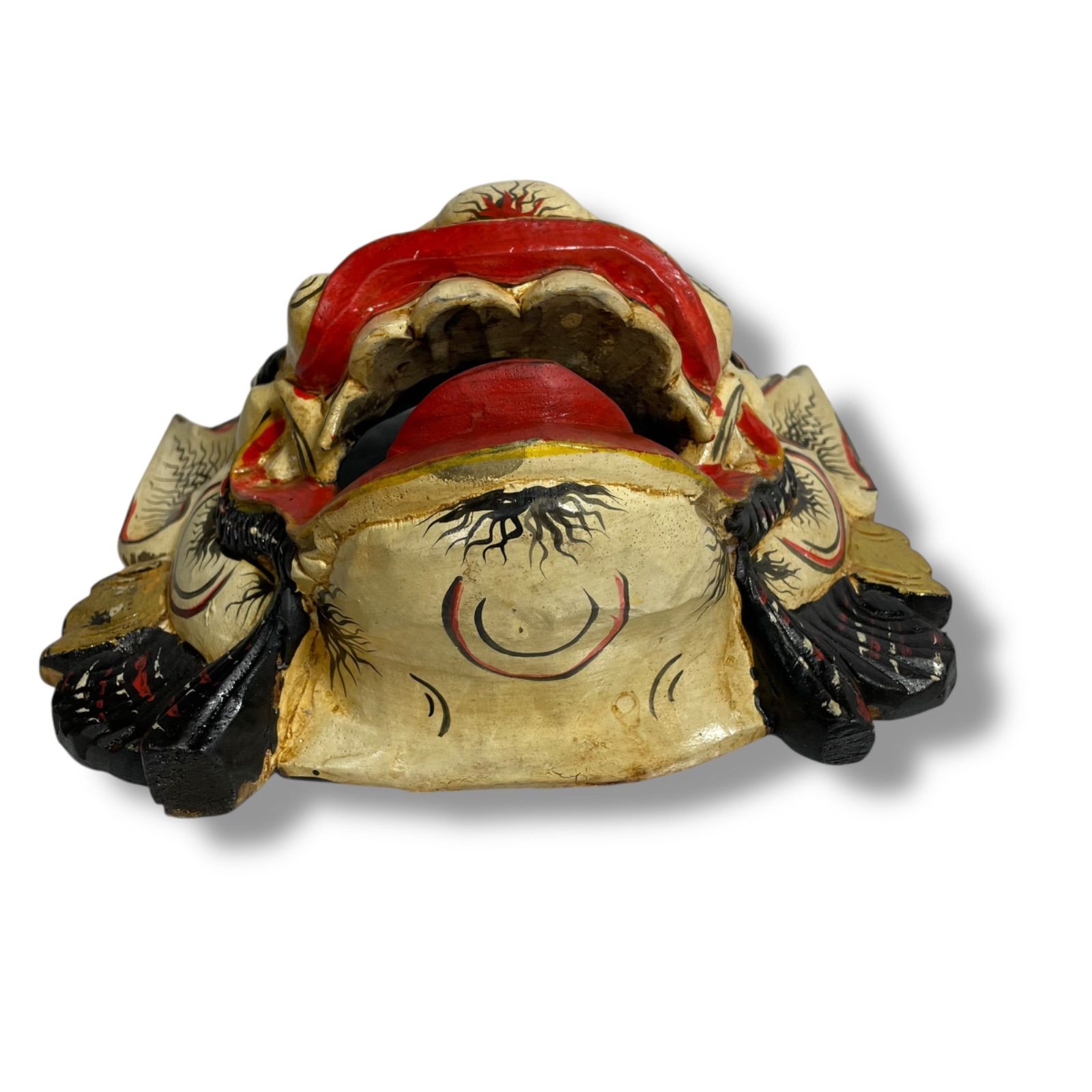 美品】聖獣 バロン 木彫り お面 バリ島 厄除け 魔除け 壁掛け 彫刻