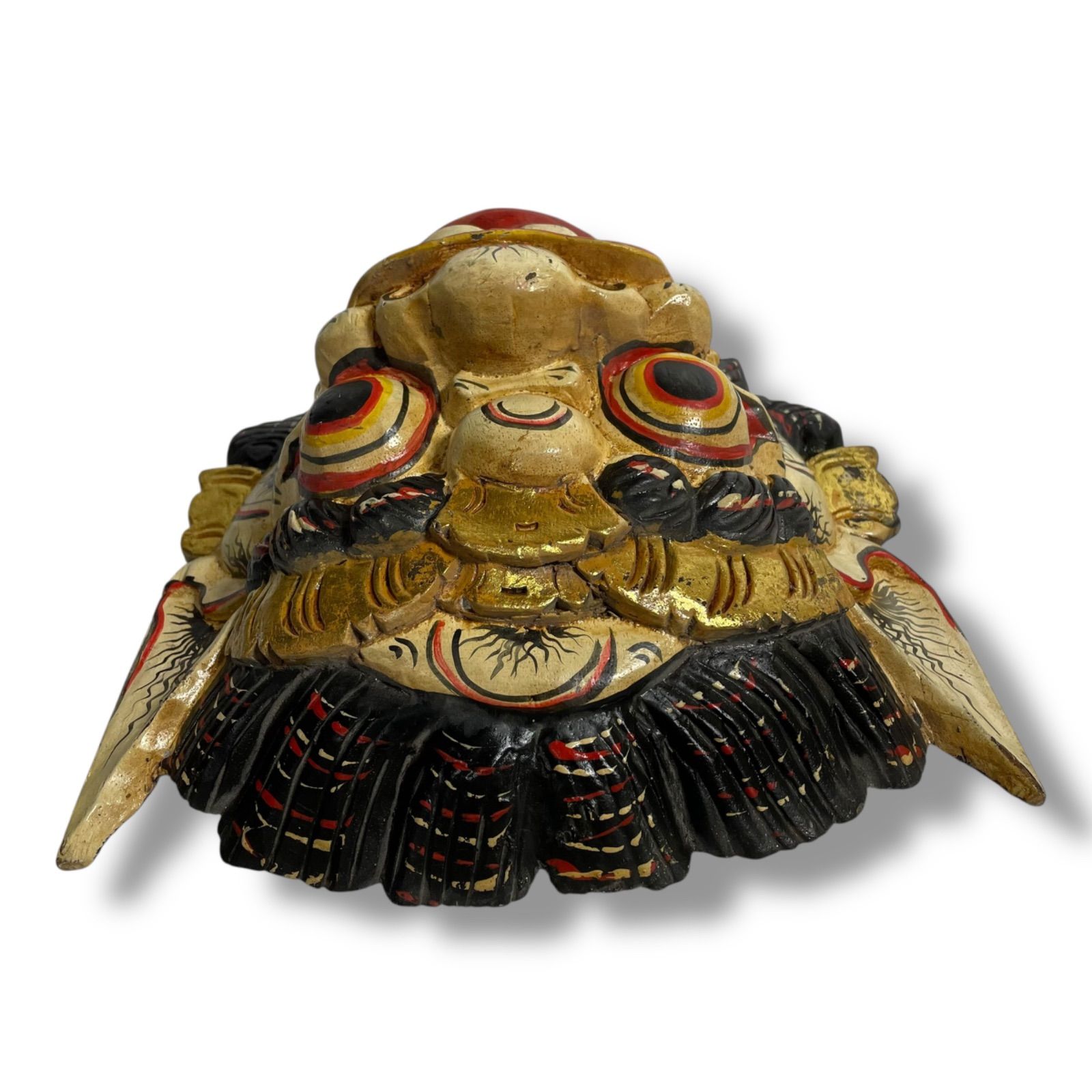 美品】聖獣 バロン 木彫り お面 バリ島 厄除け 魔除け 壁掛け 彫刻 