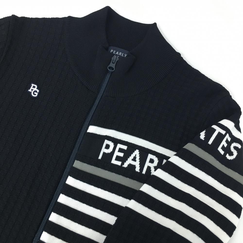超美品】パーリーゲイツ ニットジャケット ダークネイビー×白 一部