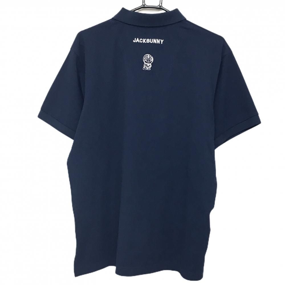 美品】ジャックバニー×ドラえもん 半袖ポロシャツ ネイビー×白 胸ロゴ