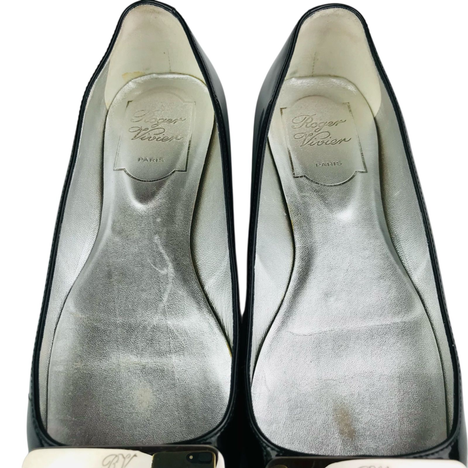 ROGER VIVIER☆ロジェヴィヴィエ・レディース パテントレザー RV刻印 