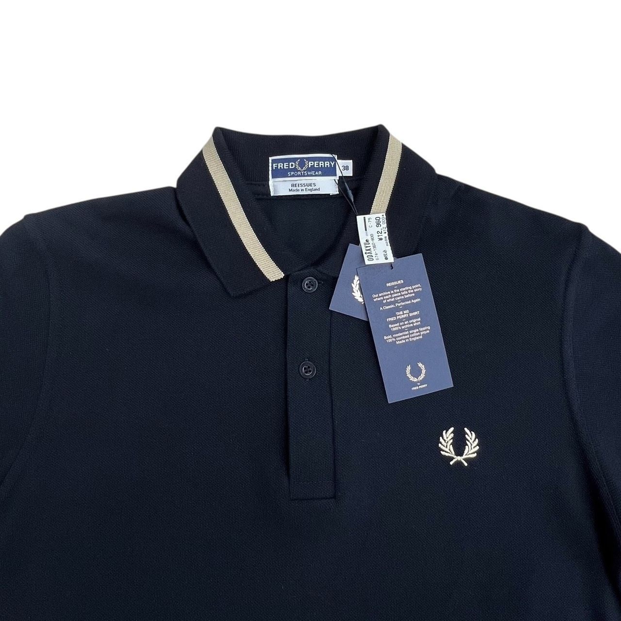 FRED PERRY フレッドペリー ポロシャツ ブラック タグ付き 38 M - メルカリ