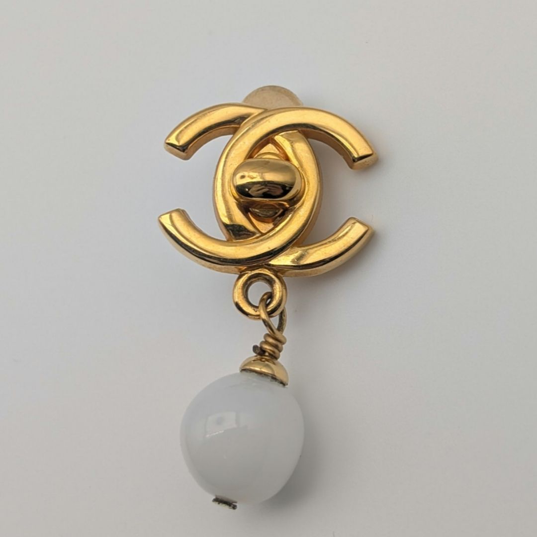 超希少 CHANEL ヴィンテージ パール フープイヤリング ココマーク