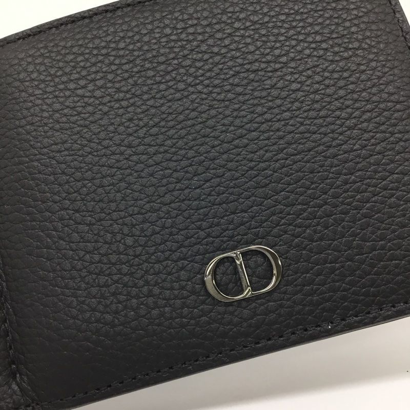 DIOR【ディオール】二つ折り財布/マネークリップ レザー ブラック