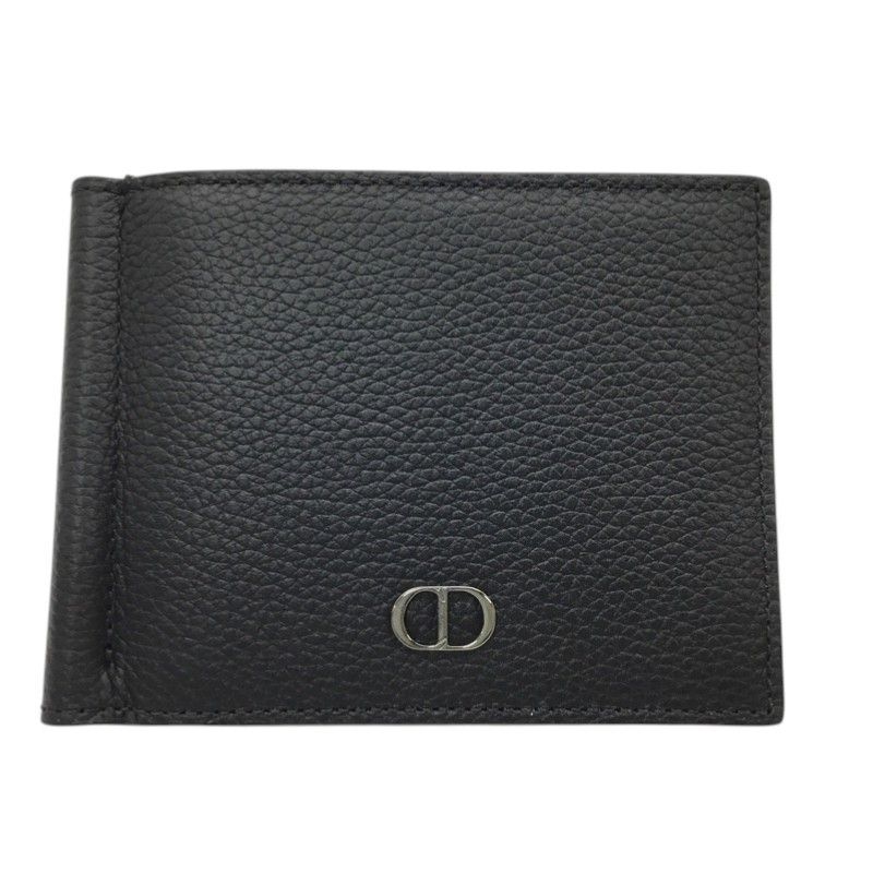 DIOR【ディオール】二つ折り財布/マネークリップ レザー ブラック