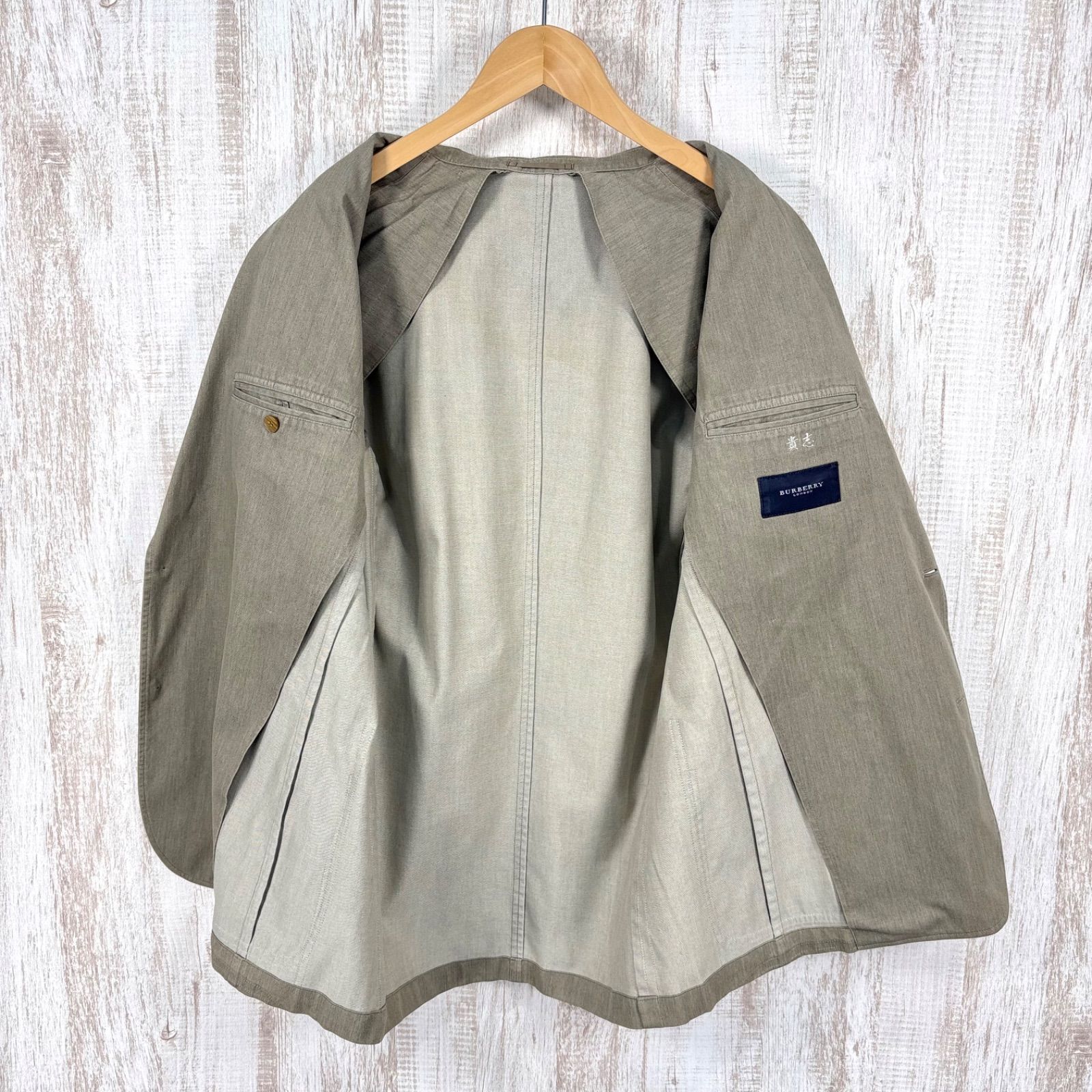 バーバリーロンドン　Burberry London ジャケット　グレージュ　羊革 BURBERRY LONDON バーバリーロンドン 2B コットン テーラード