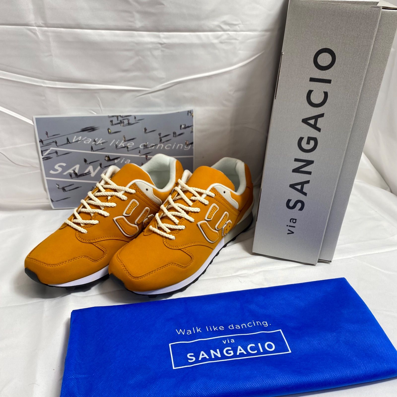 SANGACIO サンガッチョ にゅ スニーカー 靴 26.5 オレンジ【新品未使用 