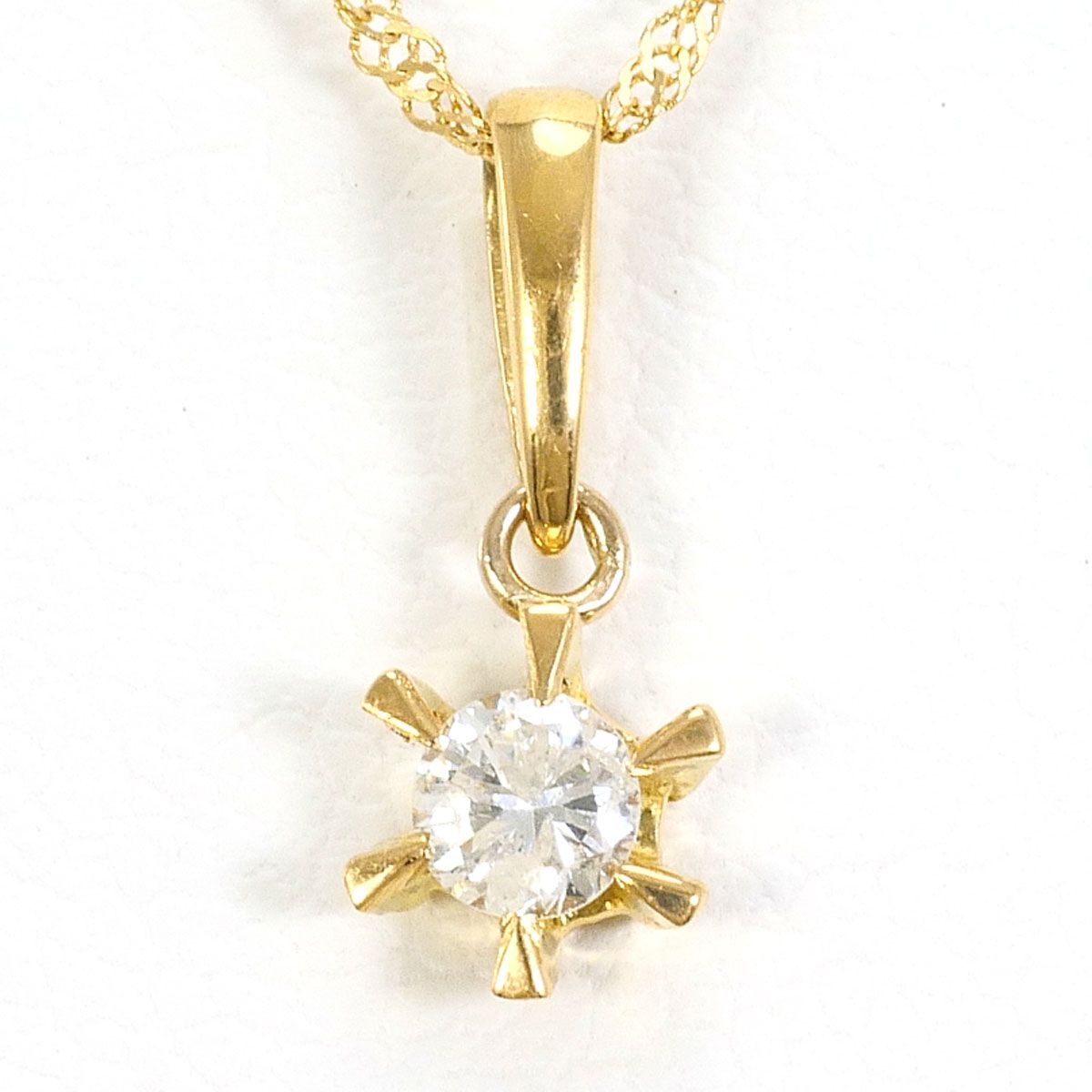 K18YG ネックレス ダイヤモンド 0.11 ct 総重量約0.9g 約42cm - メルカリ