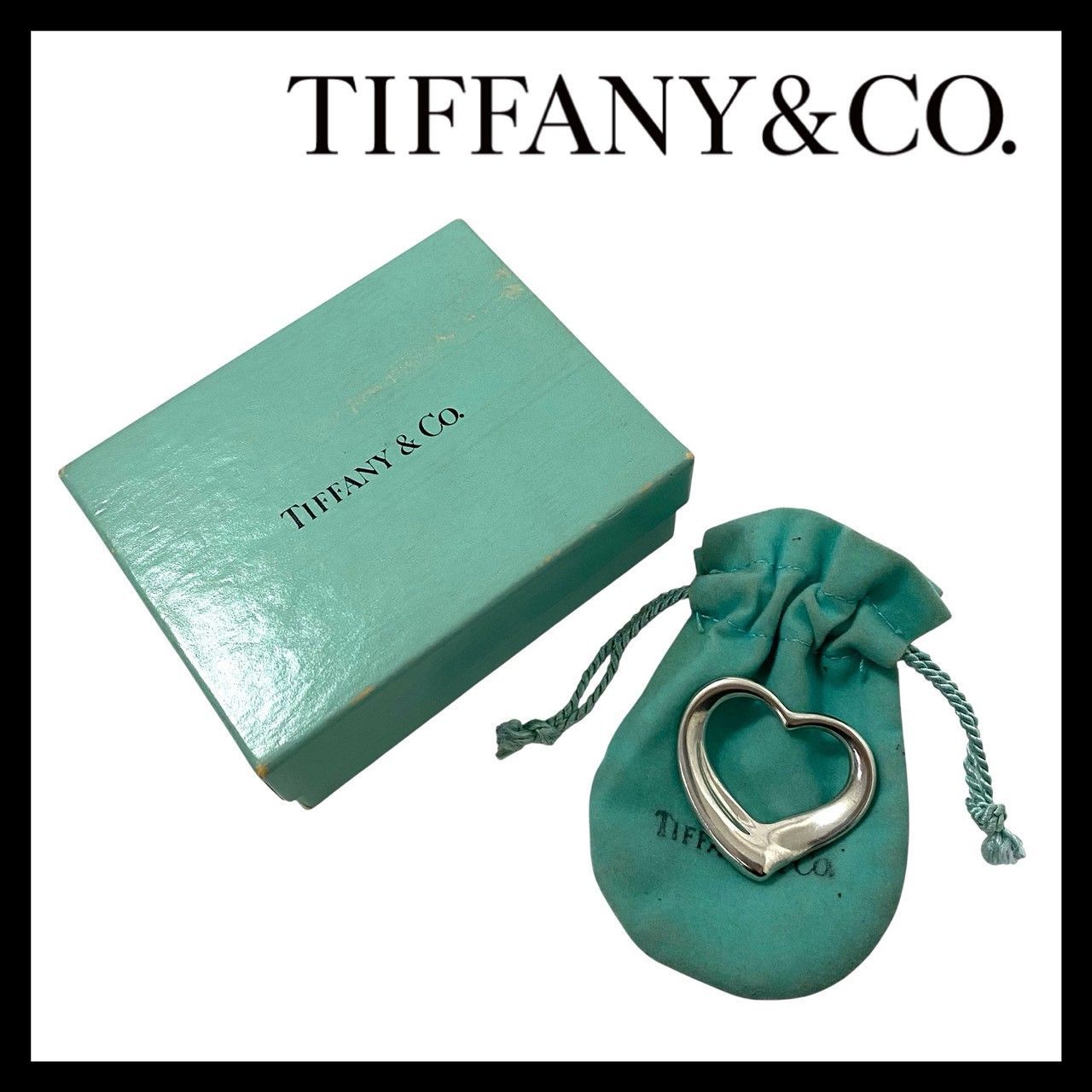 Y【TIFFANY&Co.】オープンハート ペンダント トップ ELSA PERETTI