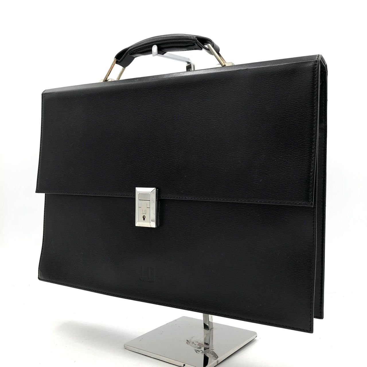 ダンヒル dunhill ビジネスバッグ ブリーフケース 黒 レザー 鍵付き