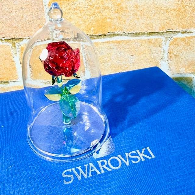 美女と野獣 薔薇 クリスタル オブジェ Swarovski スワロフスキー