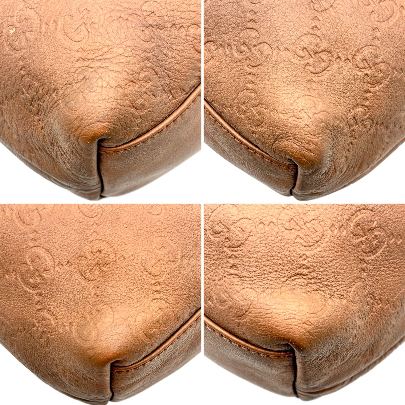 極美品 グッチ トートバッグ GG シマレザー 肩掛け A4可 ピンクベージュ 極美品 GUCCI グッチ グッチシマ GG トートバッグ レザー 本革 ピンク