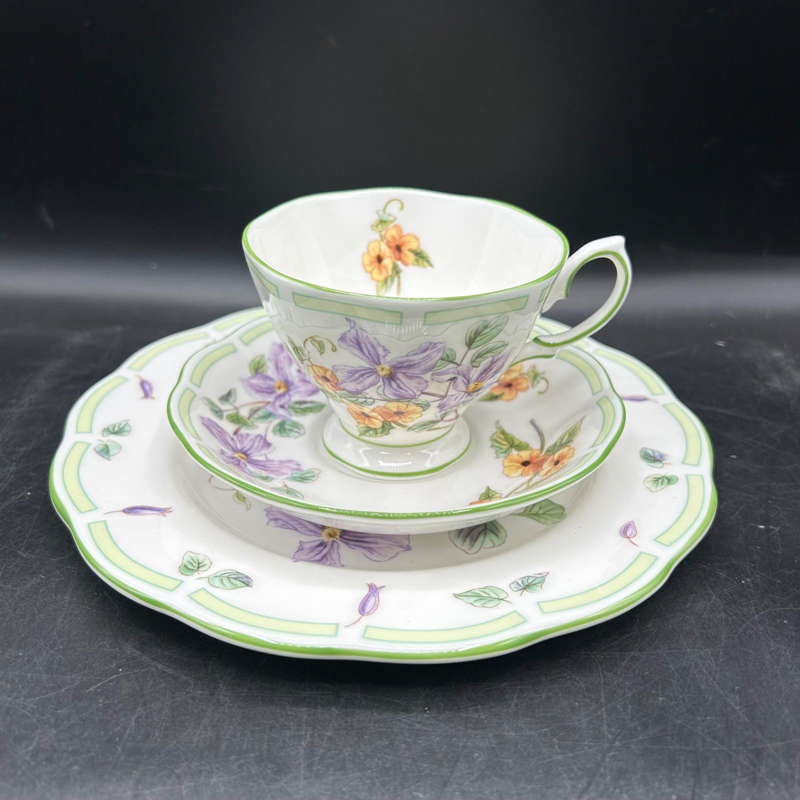 レア ロイヤルアルバート クレマチス BOTANICAL TEAS トリオ カップ 