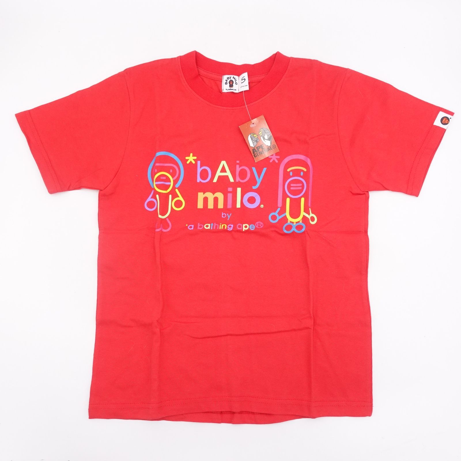 A BATHING APE BAPE Baby Milo Tシャツ S/160サイズ程 レッド 赤